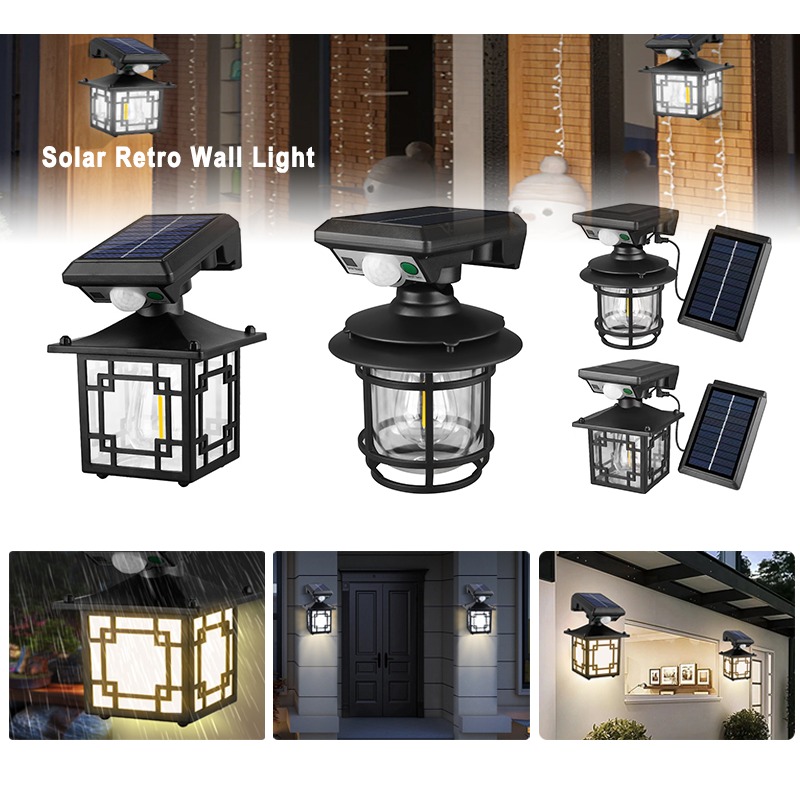 Outdoor Power Outlet Weatherproof - レトロソーラー屋外壁ランプIP65防水庭装飾LEDライト、モーションセンサー付き、庭、街路、パティオ、家庭照明用