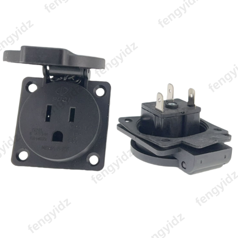 Outdoor Power Receptacle - 黒 125V 15A 20A IP44 CE