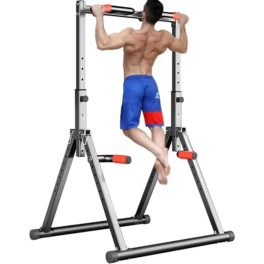 Outdoor Power Tower Pull Up Bar - 折りたたみ式パワータワーディップステーション懸垂バー調整可能な多機能フィットネスタワーステーショントレーニング機器屋外用