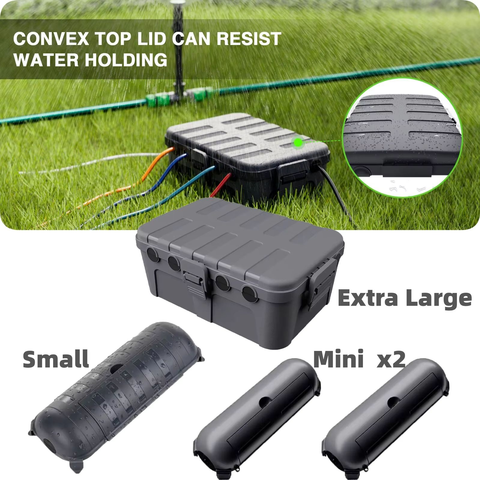 Outdoor Power Strip With Cover - 大型耐候性屋外電気ボックスケーブルカバー、延長ケーブル、電源タップ、アングルプラグ、ホリデー照明の保護用