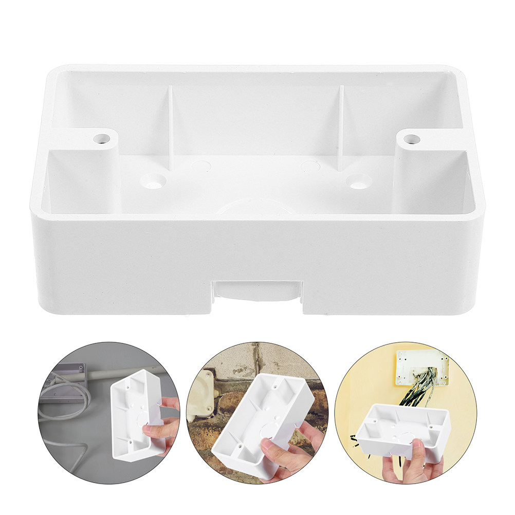 Outdoor Power Receptacle - 4個入り 防水ABSプラスチック製レセプタクルボックス 2連屋外用電気エンクロージャー 壁掛けソケットプロテクター 電源延長用