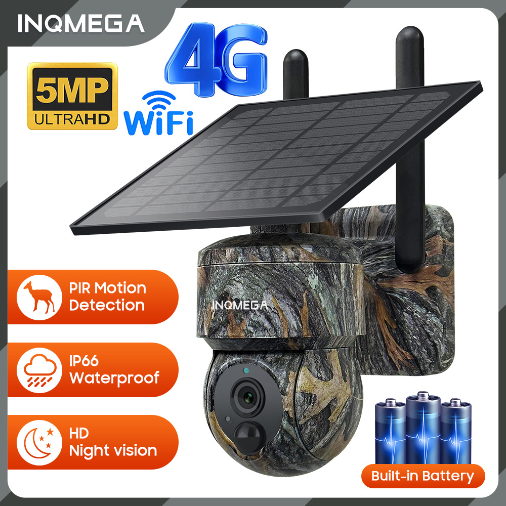 Outdoor Power Monitor - Inqmega-ソーラーセキュリティカメラ,ワイヤレスセキュリティデバイス,屋外モニター,暗視,カラーカメラ,pir検出カメラ,4g,wifi,5mp