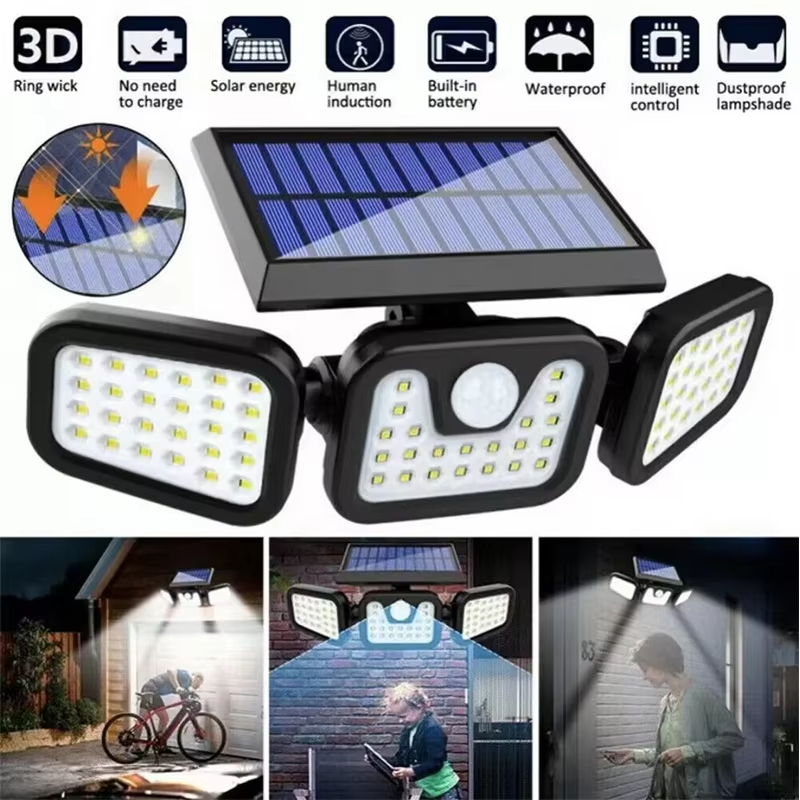 Outdoor Power Outlet Weatherproof - Led ソーラーライト屋外モーションセンサー人体検知調節可能なヘッド Ip65 防水ソーラー 3 ヘッド壁ランプガーデン