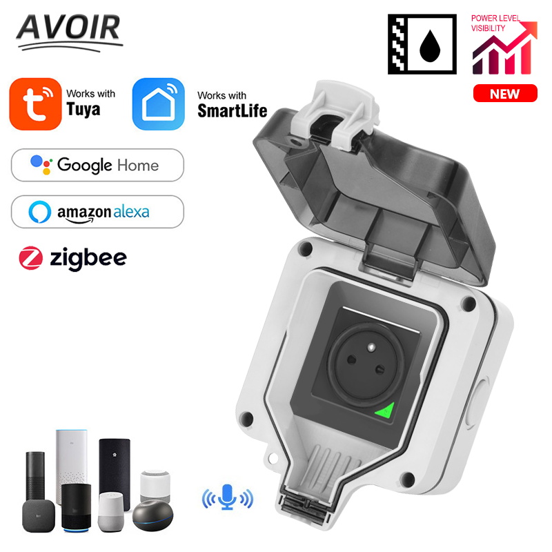 Outdoor Power Outlet With Remote Control - Savir-休暇,屋外コンセント,防水,タイマー,wifi,スマート電源コンセント,Alexa,Google Homeと互換性があります
