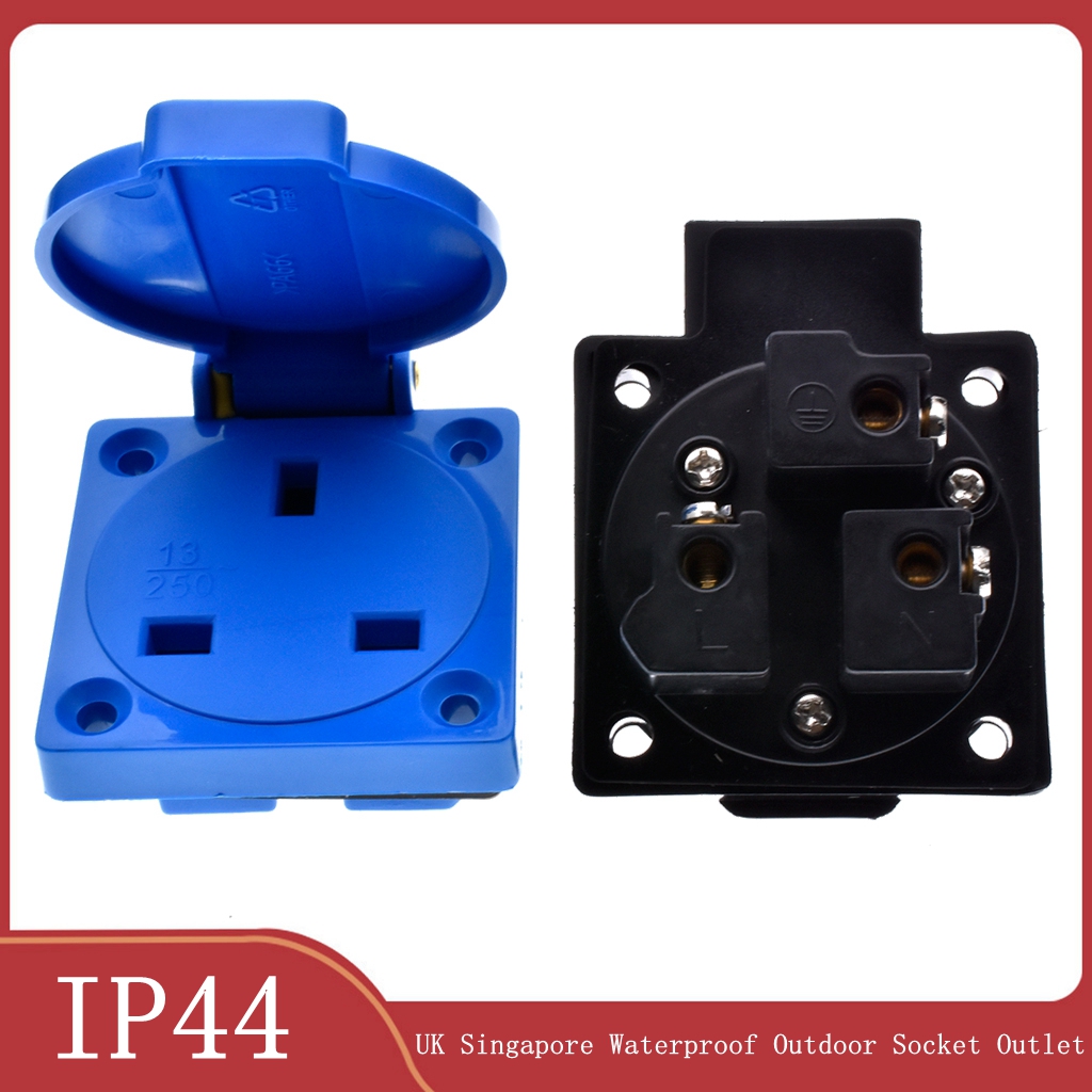 Outdoor Power Receptacle - 1 個英国黒青 13A 250V IP44 英国多機能
