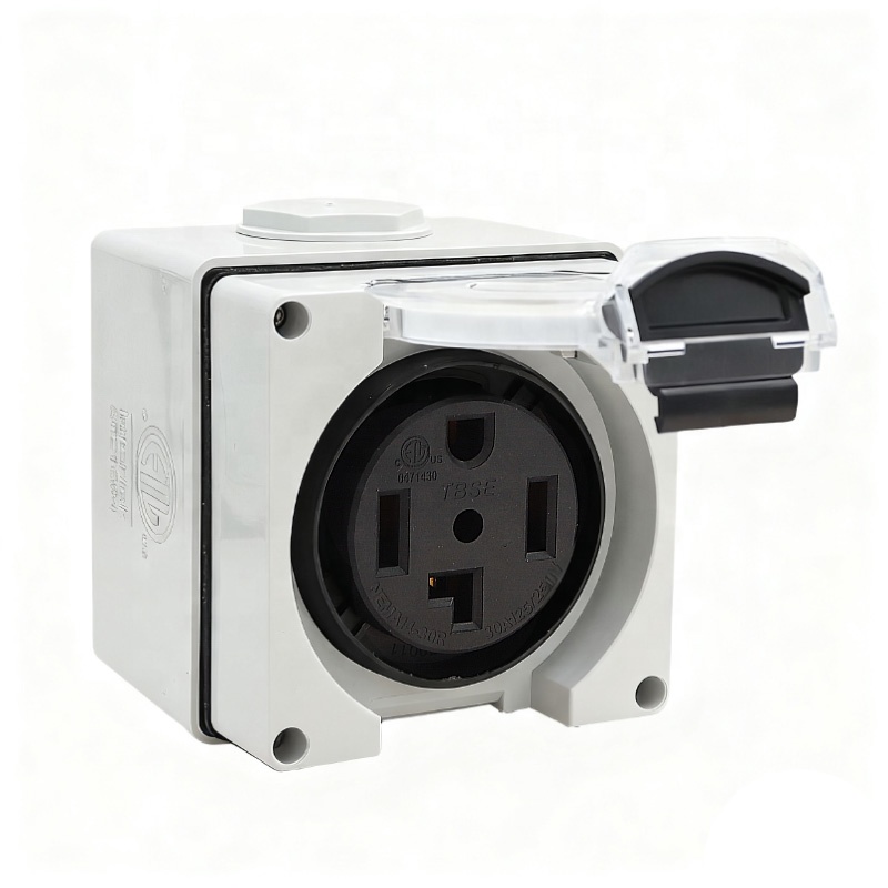 Outdoor Power Receptacle - 30アンペア電源コンセントボックス NEMA 14-30R コンセント 125/250ボルト、RV、電気自動車用屋外防塵・耐候性