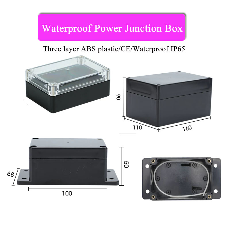 Outdoor Power Monitor - ABS プラスチック製黒色トリプル防水ボックス屋外防水ジャンクションボックス屋内ターミナルボックスセキュリティ監視電源 IP65