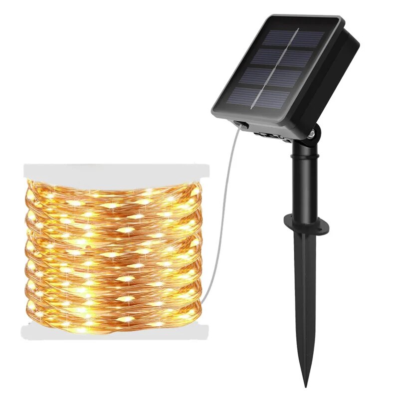 Outdoor Power For Christmas Lights - 防水銅線LEDストリングライト,太陽光発電,屋外ランプ,庭,結婚式,クリスマスパーティー,100