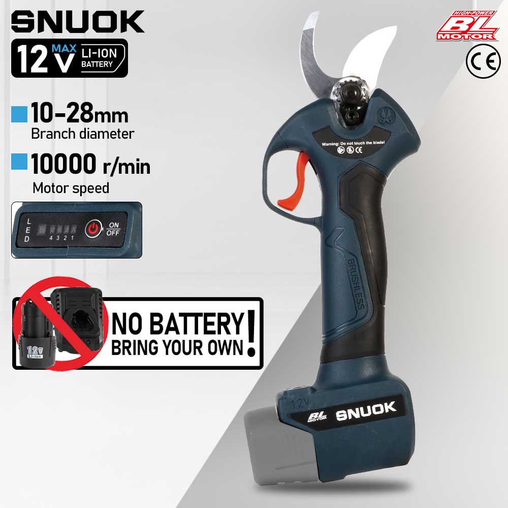 Outdoor Power Usa - SNUOK 12V ブラシレス電動剪定鋏 DIY 屋外庭園盆栽剪定果樹電動工具 ボッシュリチウム電池用