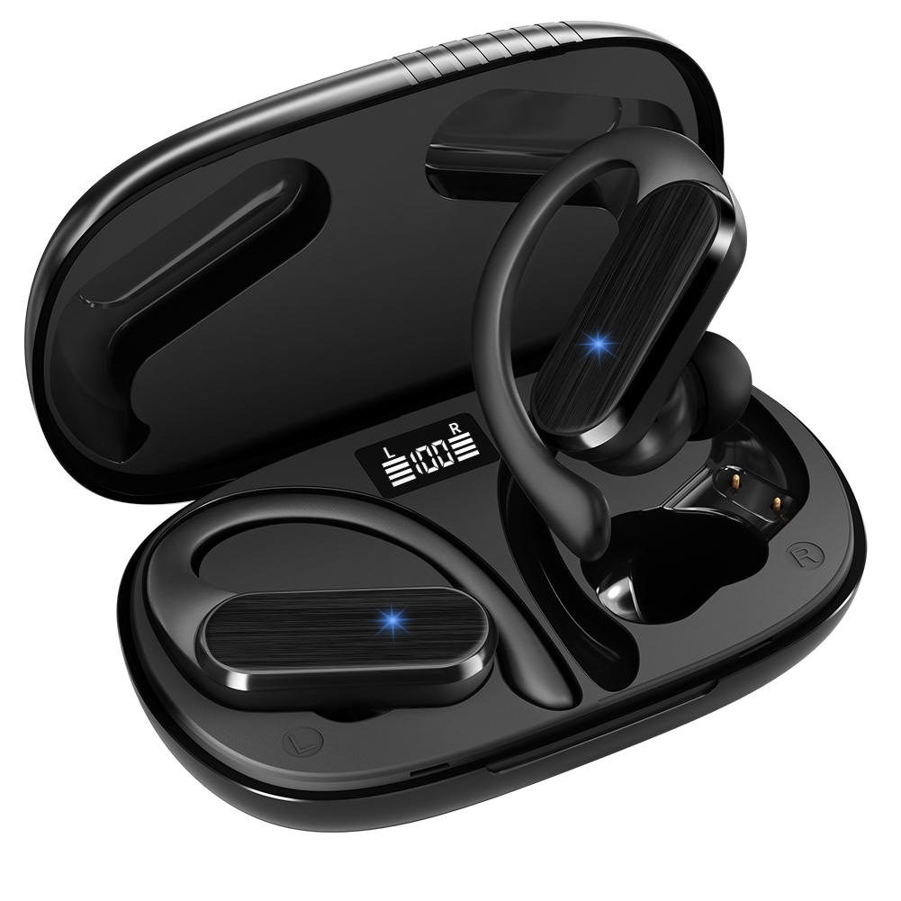 Outdoor Power Adapter Usb - Bluetoothヘッドホン ワイヤレスイヤホン 48時間再生 IPX7防水 デジタルパワーディスプレイ イヤーフック付きイヤホン