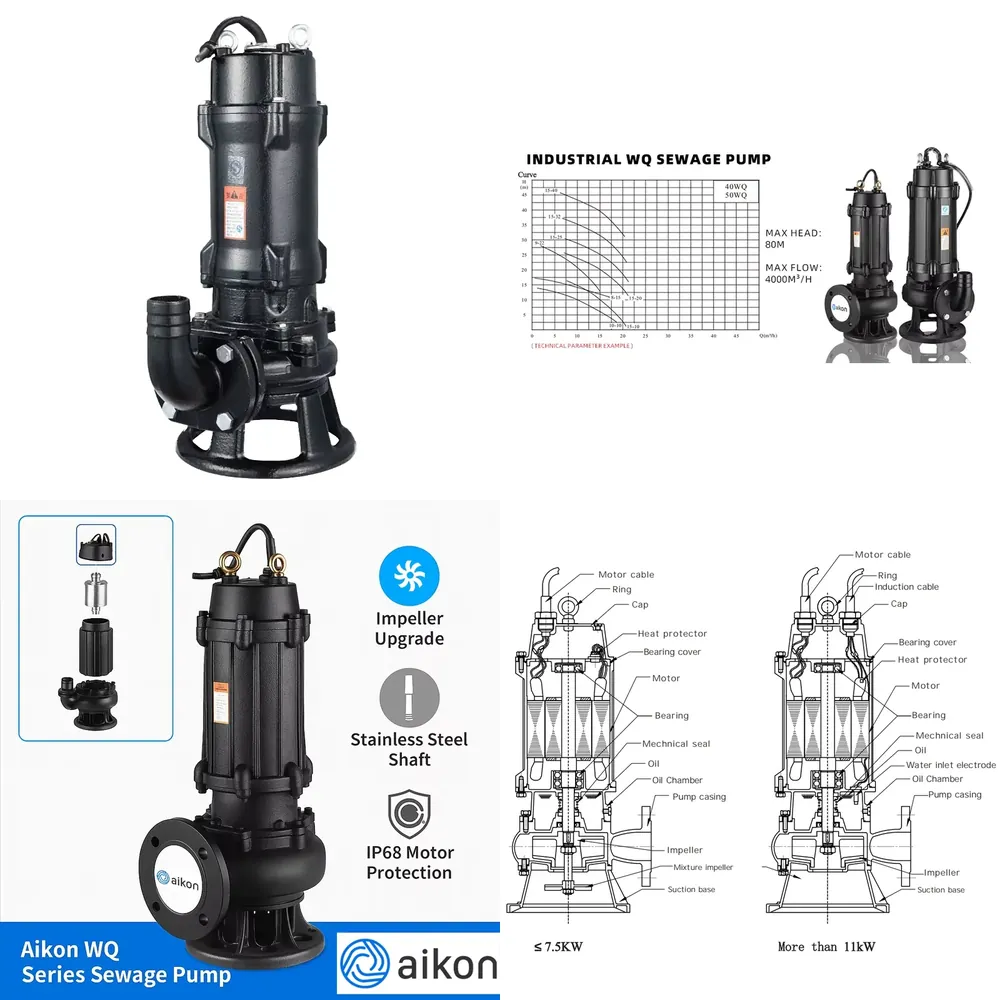 Water Pump Submersible - 電動水中ステンレス鋼製下水ポンプ 0.75Kw 高圧全自動制御工業用地下水ポンプ