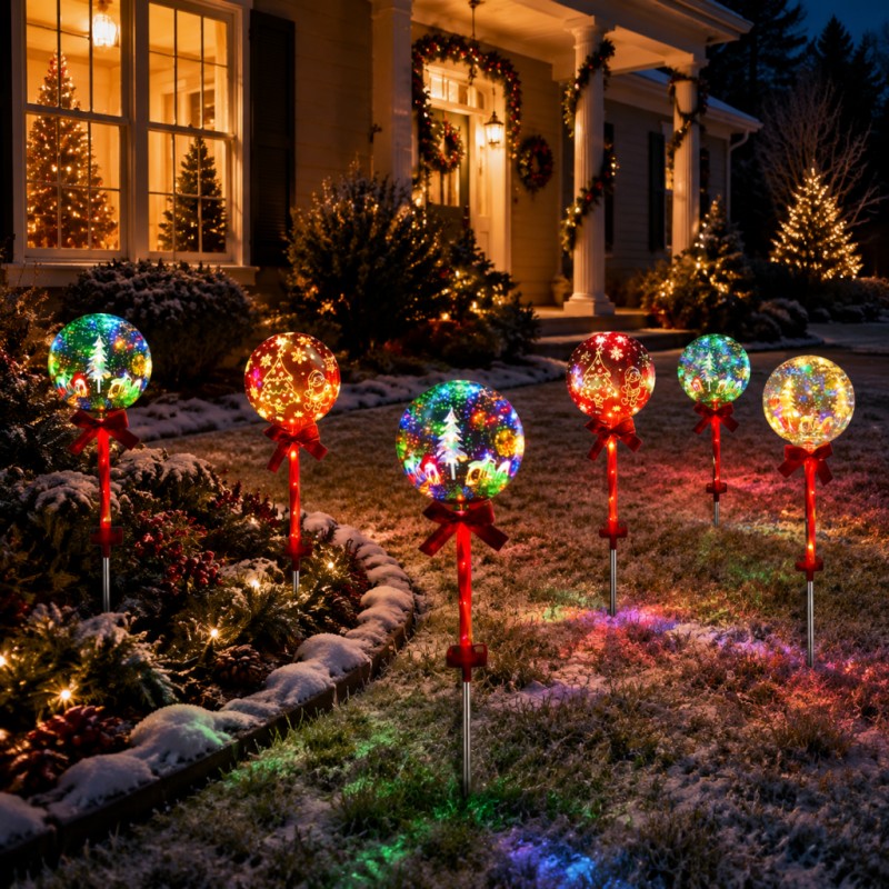 Outdoor Power For Christmas Lights - クリスマスボールLEDソーラー式防水屋外ライト、グラウンドライト、芝生ライト、屋外庭園装飾、パティオ装飾