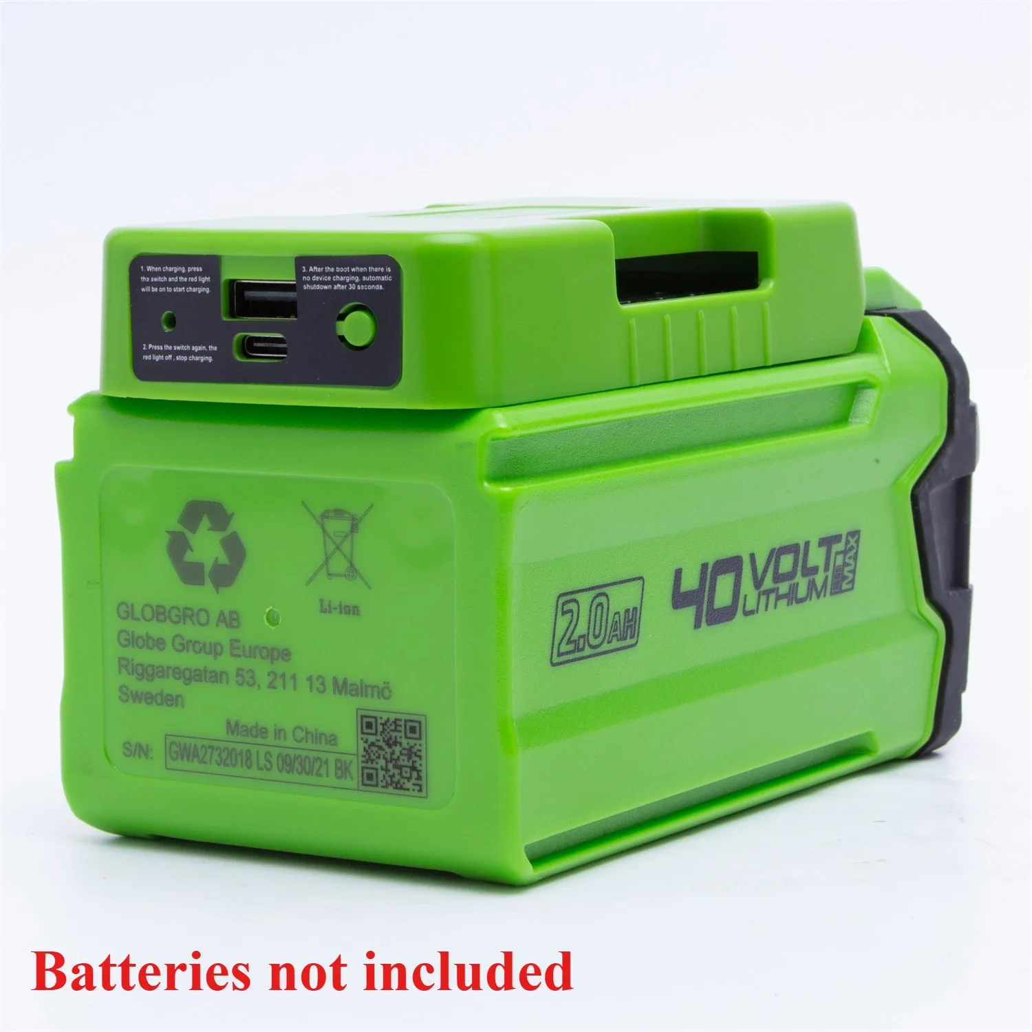 Outdoor Usb Power Adapter - GREENWORKS 40V G-max リチウムイオンバッテリー用コードレスモバイルパワーバンクアダプター USB TYPE-C