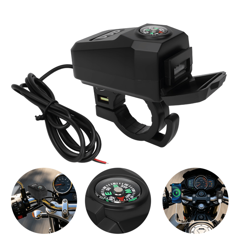Outdoor Usb Power Adapter - オートバイ USB ソケット QC3.0 急速充電器ハンドルスタイル多機能ポータブルナビゲーションコンパス電圧計電源アダプタ