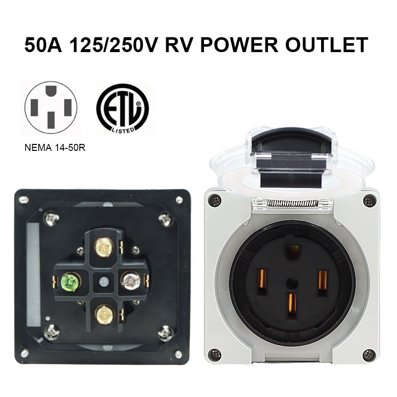 50アンペア発電機RV電源インレットボックスプラスチック防水 - Outdoor Power Receptacle のレビューと価格