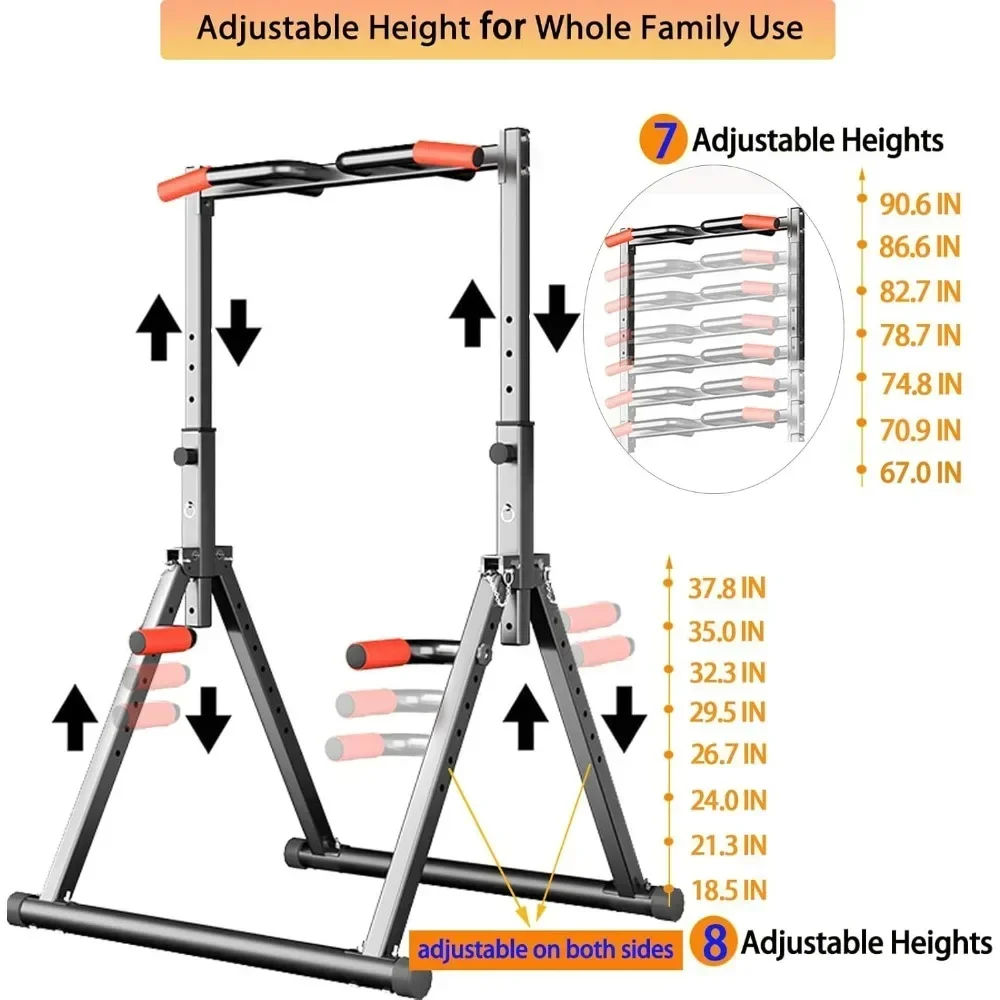 折りたたみ式パワータワーディップステーション懸垂バー調整可能 - Outdoor Power Tower Pull Up Bar のレビューと価格