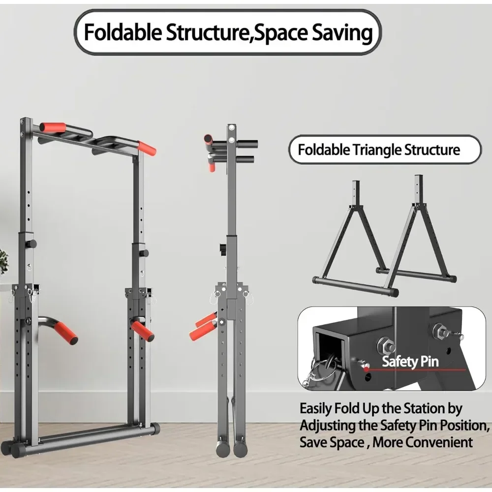 折りたたみ式パワータワーディップステーション懸垂バー調整可能 - Outdoor Power Tower Pull Up Bar のレビューと価格