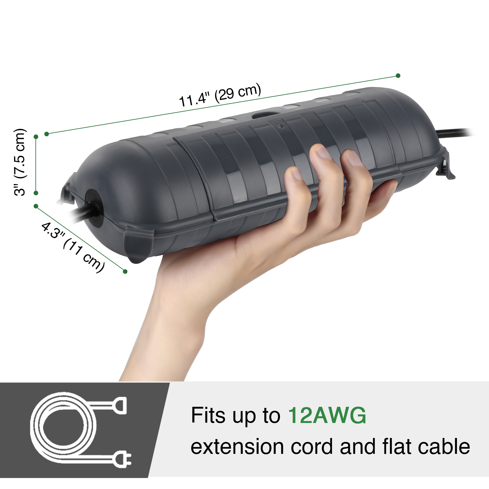 大型耐候性屋外電気ボックスケーブルカバー、延長ケーブル、電源 - Outdoor Power Strip With Cover のレビューと価格