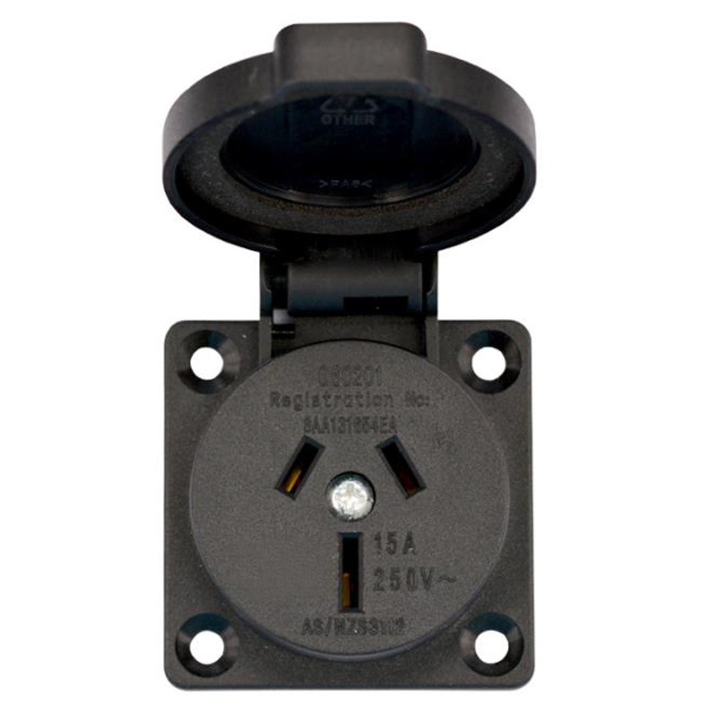 2 個黒 10A 15A オーストラリア屋外産業防水ソケット - Outdoor Power Receptacle のレビューと価格