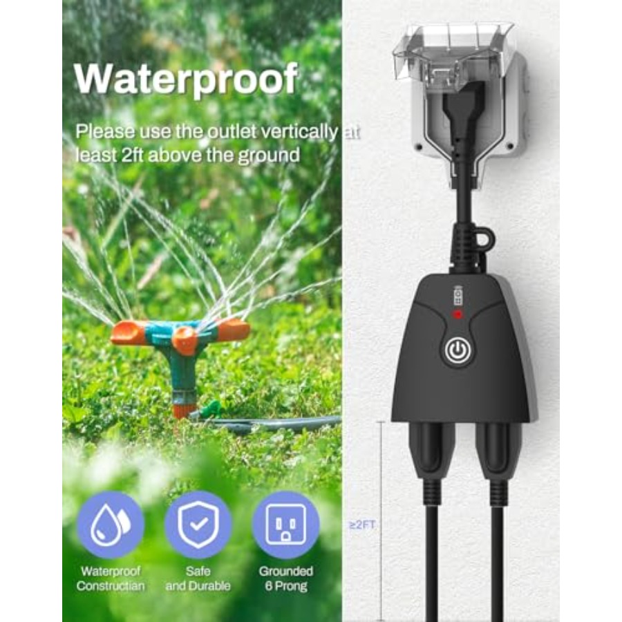 屋外用ワイヤレスリモコンコンセントプラグ、耐候性ヘビーデュー - Outdoor Power Outlet With Remote Control のレビューと価格