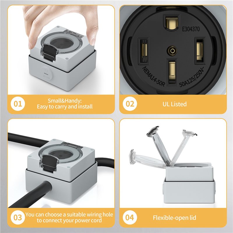 Y17A 6X 50Amp 電源コンセントボックス、125/ - Outdoor Power Receptacle のレビューと価格