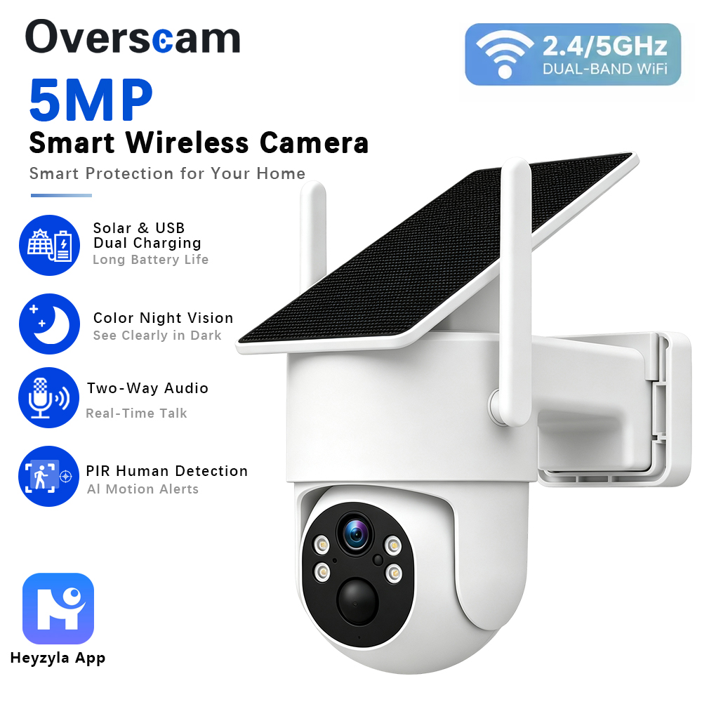 5MP ソーラー駆動 PTZ カメラ屋外ワイヤレスホームモニ - Outdoor Power Monitor のレビューと価格