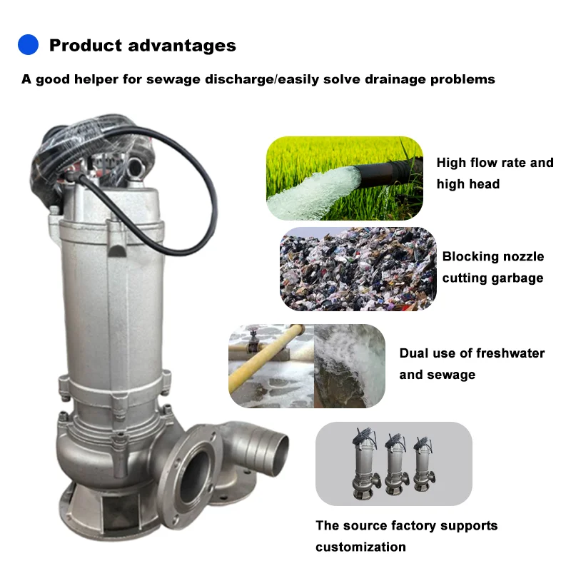 卸売ステンレス製ノンクロッグ水中ポンプ（泥水・汚水用）工業排 - Water Pump Submersible のレビューと価格