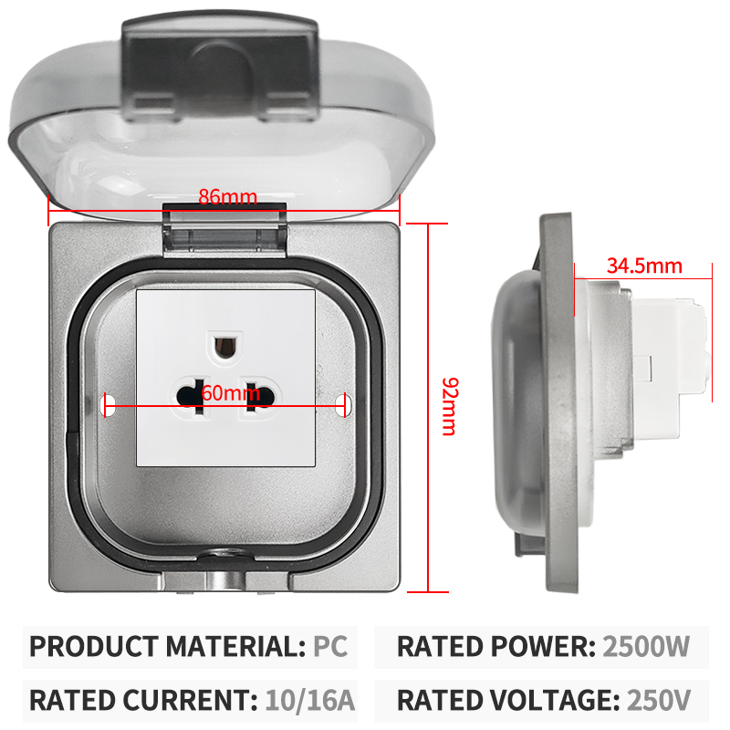 IP65防水屋外コンセント - 16A高出力壁プレート、25 - Outdoor Power Receptacle のレビューと価格
