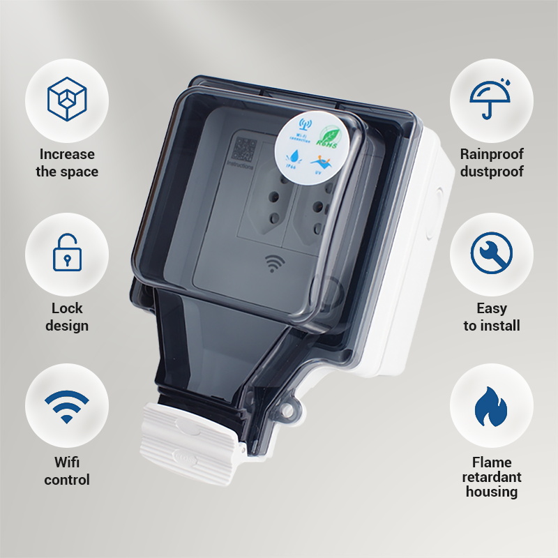 スマートプラグIP66,wifi,屋外コンセント,防水,音声 - Outdoor Power Outlet With Remote Control のレビューと価格
