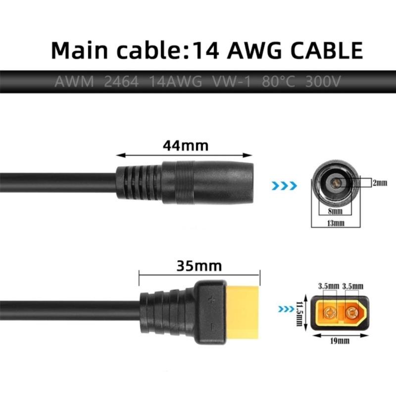 Y1UB XT60 オスメス 8mm DC8020 メスアダ - Outdoor Usb Power Adapter のレビューと価格