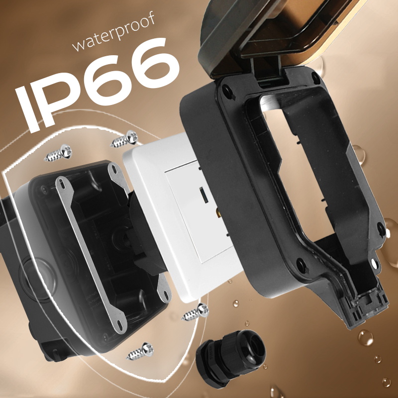 Avoir IP66 壁防水ソケットシングルボックスコンセン - Outdoor Power Usa のレビューと価格