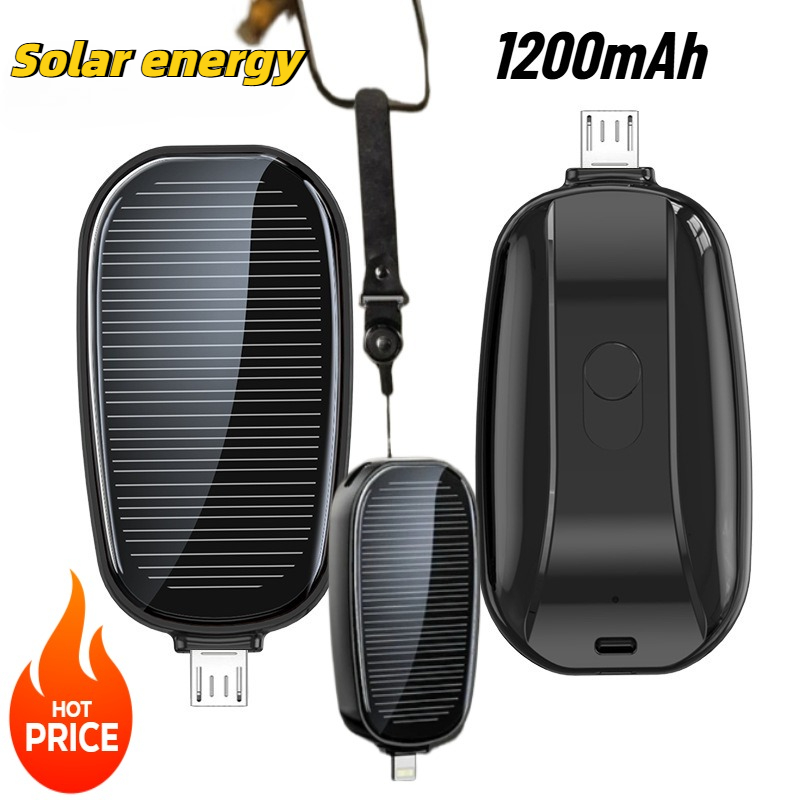 1200mAh ソーラーミニパワーバンクキーホルダーポータブ - Outdoor Usb Power Adapter のレビューと価格