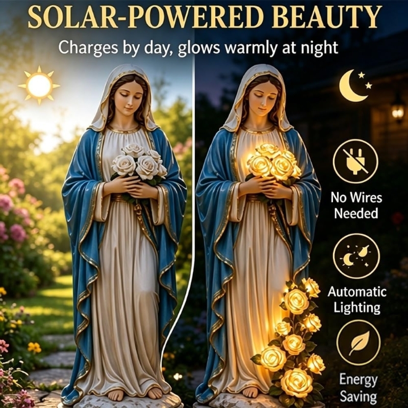E65B メモリアルライト祝福母園像電池式 LED 光るバラ - Outdoor Power For Christmas Lights のレビューと価格