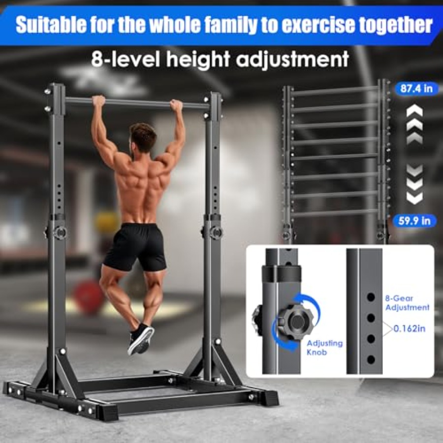 自立式調整可能懸垂バー ホームジム 屋内外兼用 ヘビーデュー - Outdoor Power Tower Pull Up Bar のレビューと価格