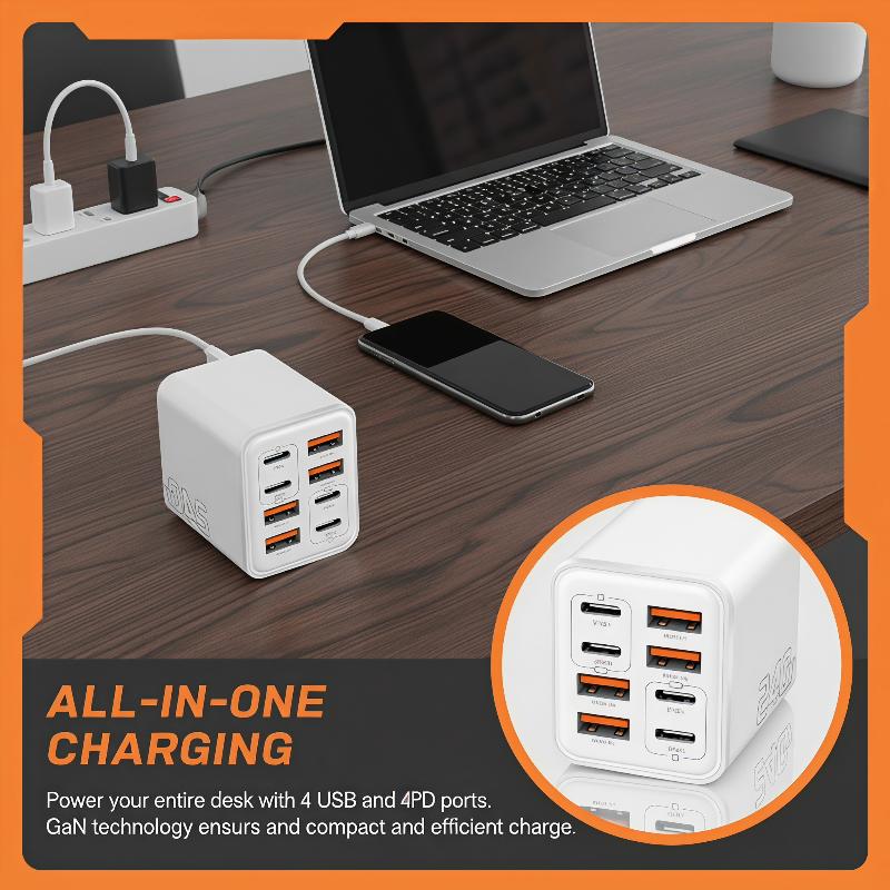 240W GaN USB C充電器 8 in 1 急速充電パ - Outdoor Usb Power Adapter のレビューと価格