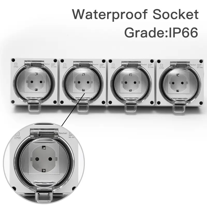 IP66防水電源コンセント 屋外耐候性 埋め込み型壁コンセン - Outdoor Power Receptacle のレビューと価格