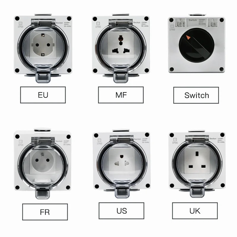 IP66防水電源コンセント 屋外耐候性 埋め込み型壁コンセン - Outdoor Power Receptacle のレビューと価格