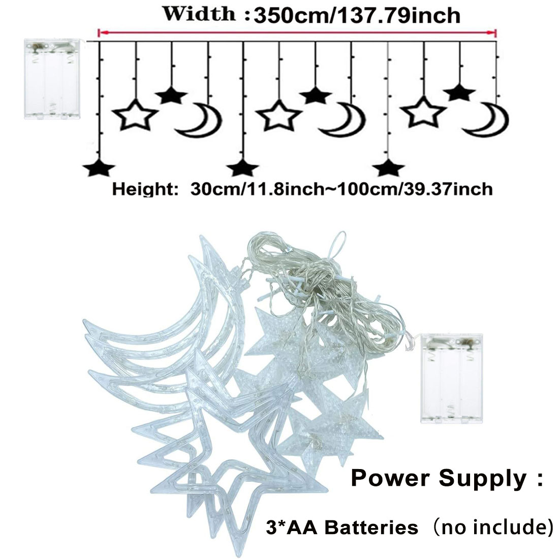3.5 メートルスタームーン LED カーテンストリングライ - Outdoor Power For Christmas Lights のレビューと価格