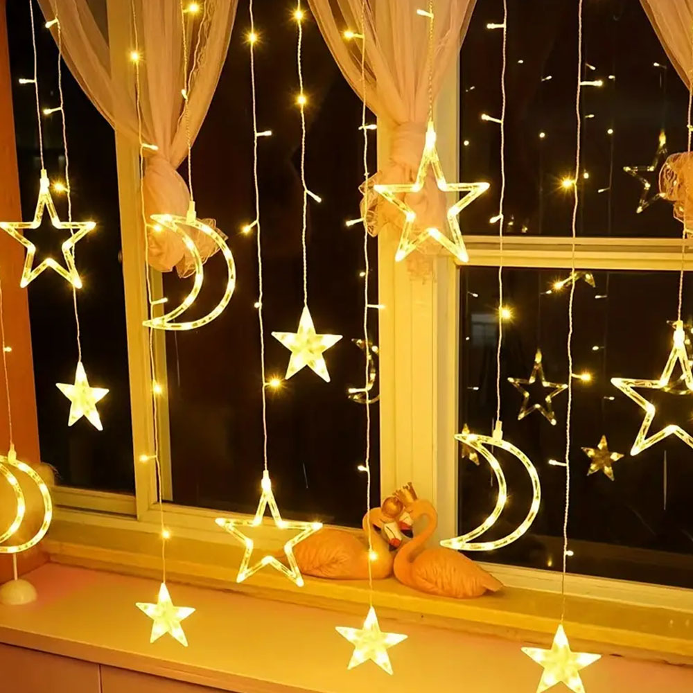 3.5 メートルスタームーン LED カーテンストリングライ - Outdoor Power For Christmas Lights のレビューと価格