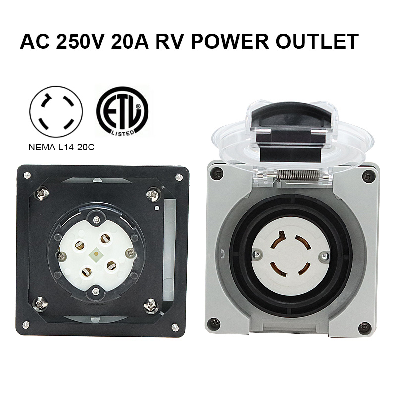 125/250V 20A 発電機 RV 電源インレットボック - Outdoor Power Receptacle のレビューと価格