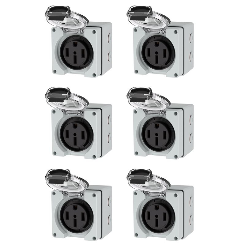 ABZL 6X 50Amp 電源コンセントボックス、125/ - Outdoor Power Receptacle のレビューと価格