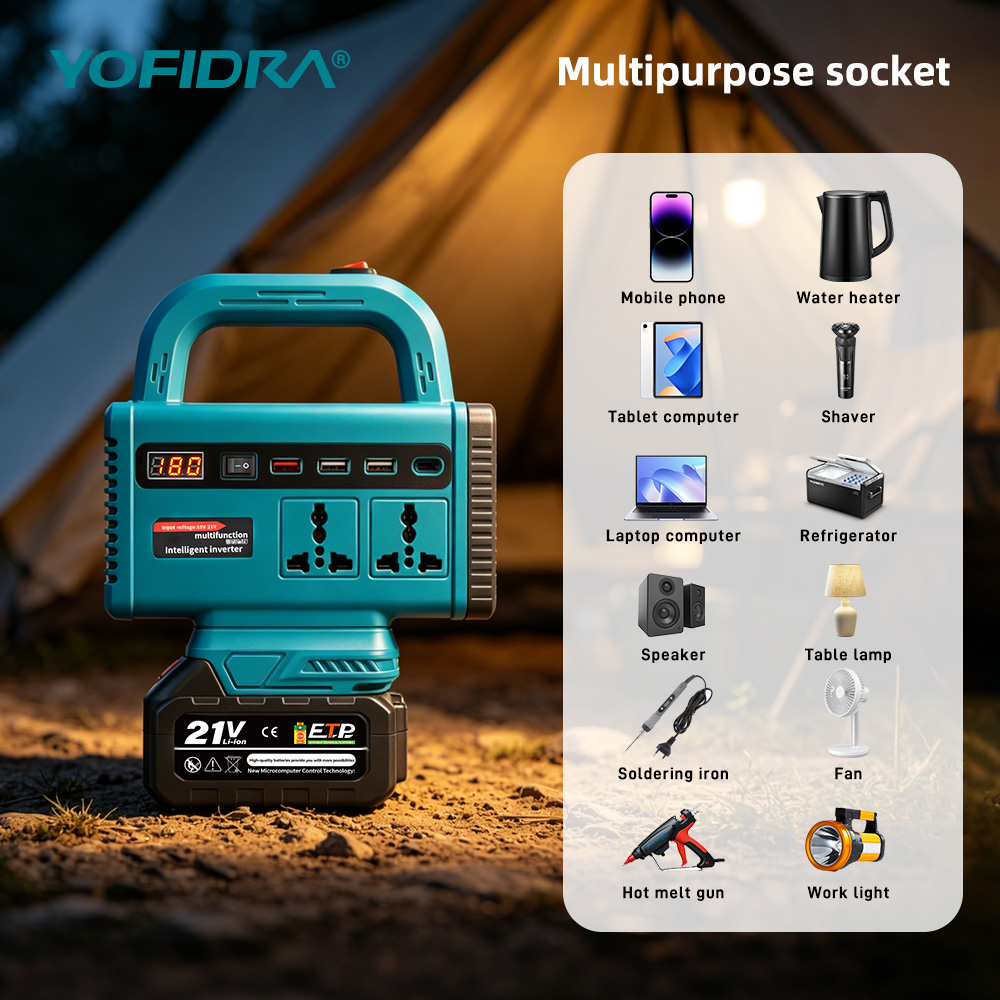 YOFIDRA 220V ポータブルパワーインバーター 屋外 - Outdoor Usb Power Adapter のレビューと価格