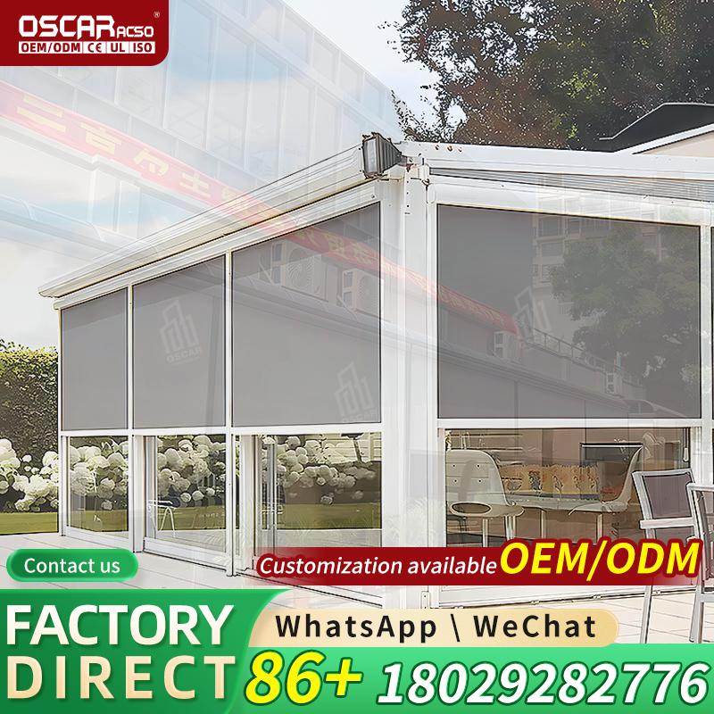 屋外ポーチ囲いキット特注グリーンコンテナソーラー発電耐候性ガ - Outdoor Power Roller Shades のレビューと価格