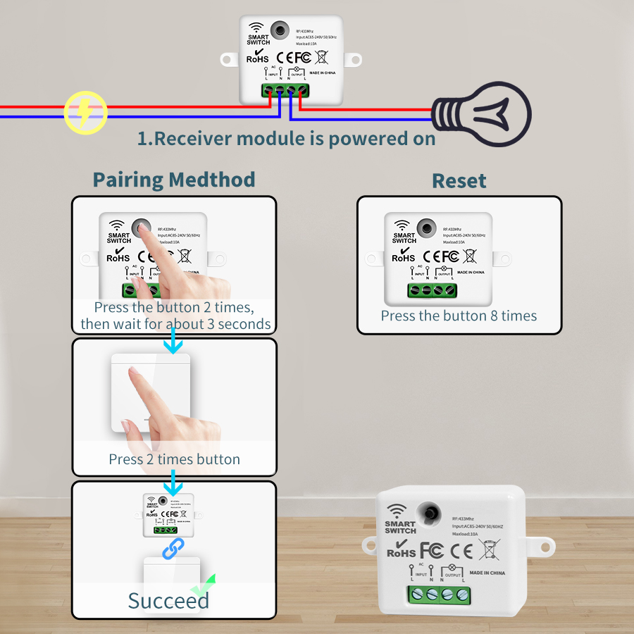 ワイヤレスオンオフスイッチ RF433 モジュールリモコンラ - Outdoor Power Outlet With Remote Control のレビューと価格