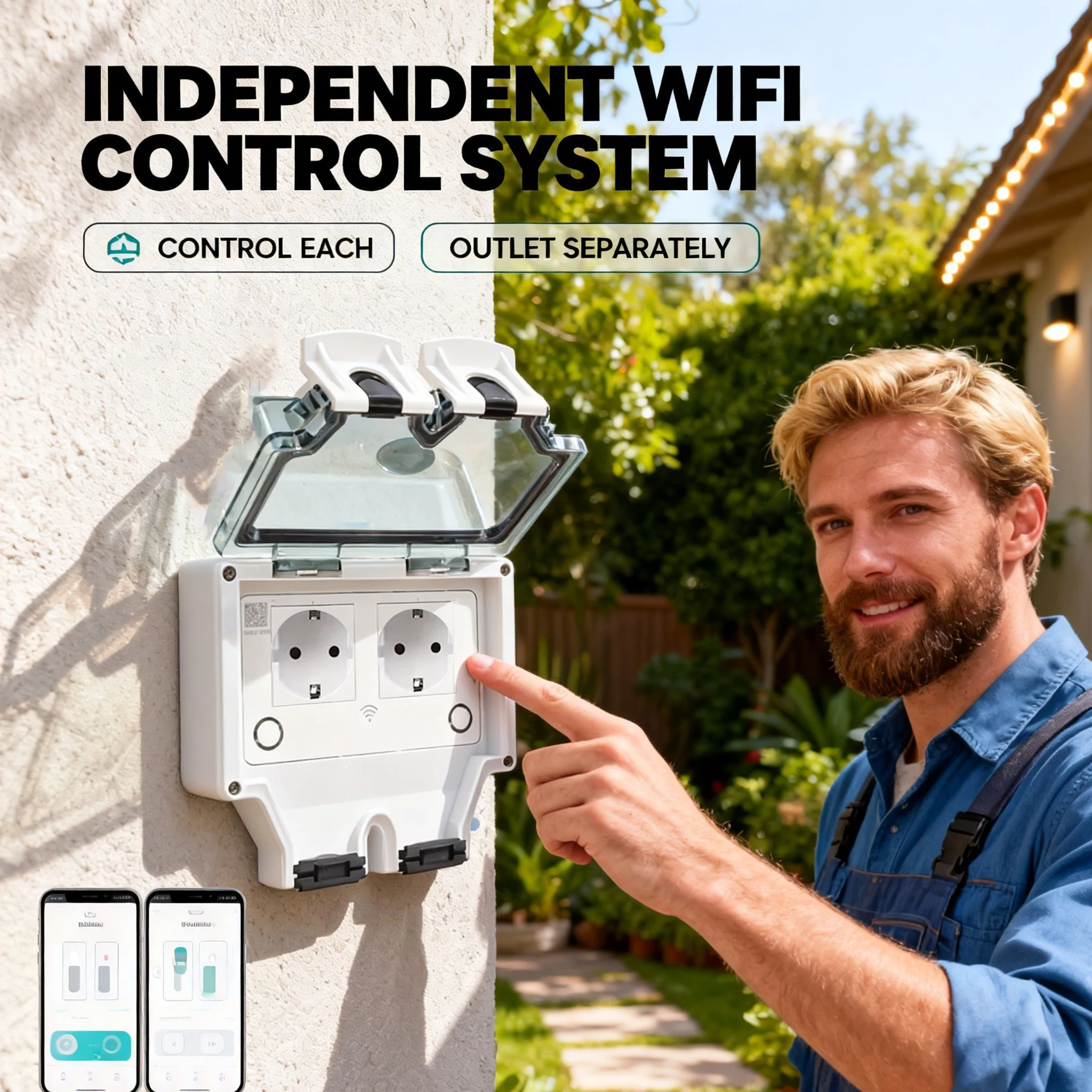 Tuya防水電気壁コンセントEU FR KR IL IP66 - Outdoor Power Outlet With Remote Control のレビューと価格