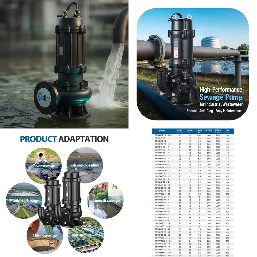 5台の0.75 Kw水中汚水ポンプ、1インチ出口、海洋廃水、 - Water Pump Submersible のレビューと価格