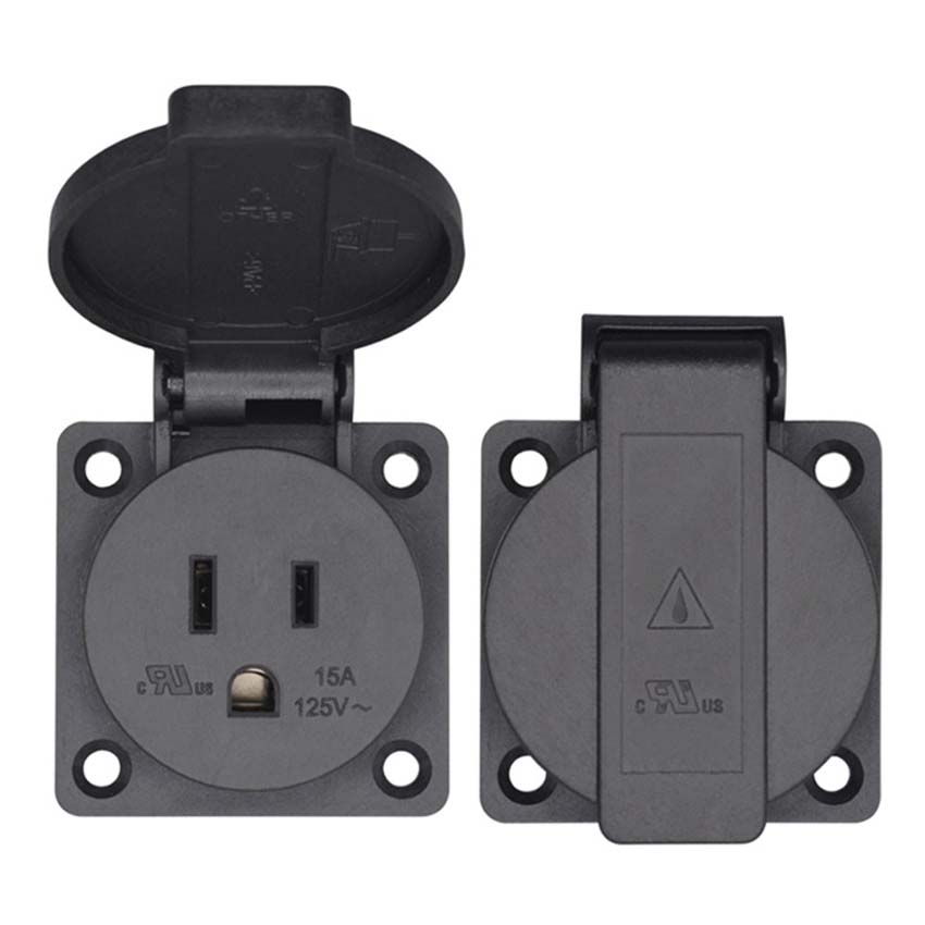 黒 125V 15A 20A IP44 CE アメリカ日本多 - Outdoor Power Receptacle のレビューと価格
