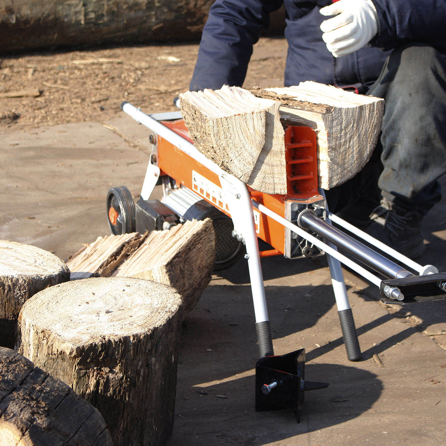 8トン可搬式油圧電動薪割り機 家庭用木材ログスプリッター - Log Splitter Electric のレビューと価格