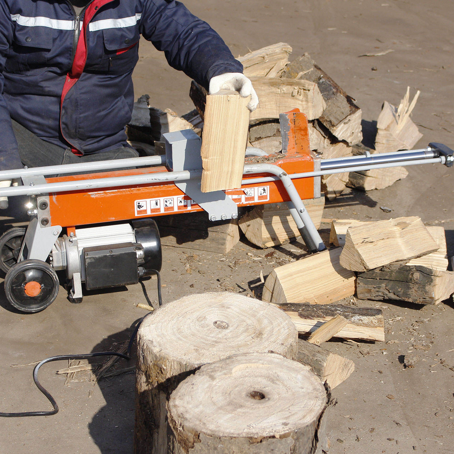 8トン可搬式油圧電動薪割り機 家庭用木材ログスプリッター - Log Splitter Electric のレビューと価格