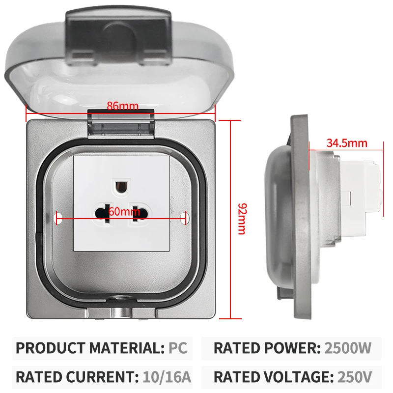 IP65防水屋外コンセント 16A高出力壁プレート - 25 - Outdoor Power Receptacle のレビューと価格